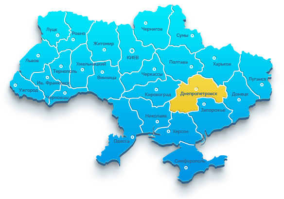 Карта Дніпропетровської області